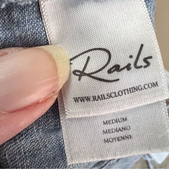 Rails Womens Chambray Comfy Pineapple Patterned Shorts Size Medium Denim Tie‎ - Picture 8 of 9